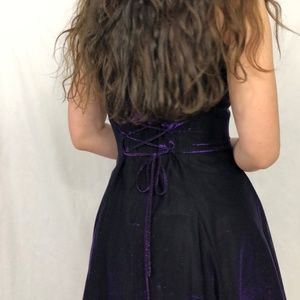 Metallic purple mini dress